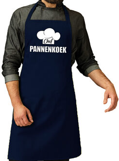 Bellatio Decorations Schort chef pannenkoek navy voor heren - Feestschorten Blauw