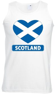 Bellatio Decorations Schotland hart vlag singlet shirt/ tanktop wit heren