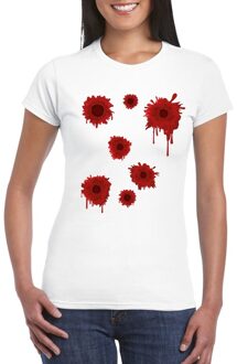 Bellatio Decorations Schotwonden t-shirt wit dames L