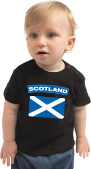 Bellatio Decorations Scotland / Schotland landen shirtje met vlag zwart voor babys 62 (1-3 maanden)