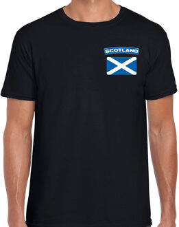 Bellatio Decorations Scotland t-shirt met vlag Schotland zwart op borst voor heren