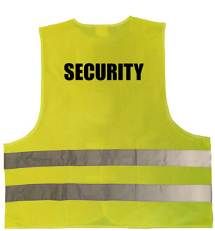 Bellatio Decorations Security / beveiliger veiligheidsvestje / hesje geel met reflecterende strepen voor volwassenen