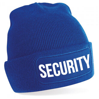 Bellatio Decorations Security muts unisex - one size - blauw - apres-ski muts