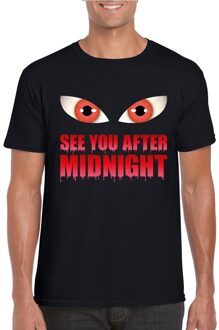 Bellatio Decorations See you after midnight Halloween vampier t-shirt zwart heren 2XL