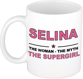Bellatio Decorations Selina The woman, The myth the supergirl pensioen cadeau mok/beker 300 ml