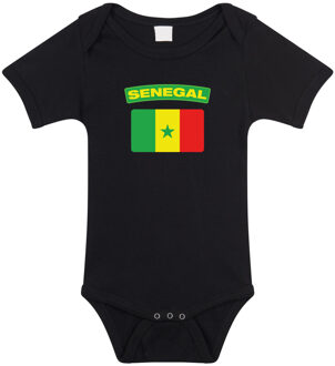 Bellatio Decorations Senegal landen rompertje met vlag zwart voor babys 56 (1-2 maanden)