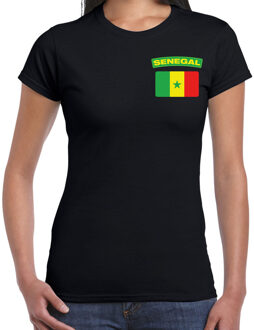 Bellatio Decorations Senegal landen shirt met vlag zwart voor dames - borst bedrukking L