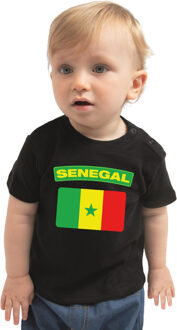 Bellatio Decorations Senegal t-shirt met vlag zwart voor babys 62 (1-3 maanden)