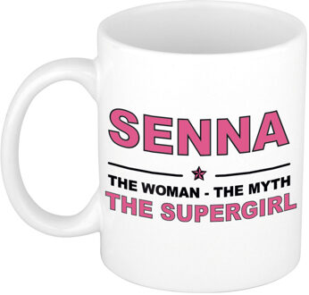 Bellatio Decorations Senna The woman, The myth the supergirl pensioen cadeau mok/beker 300 ml