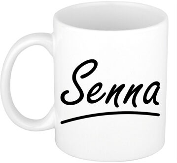 Bellatio Decorations Senna voornaam kado beker / mok sierlijke letters - gepersonaliseerde mok met naam - Naam mokken Multikleur