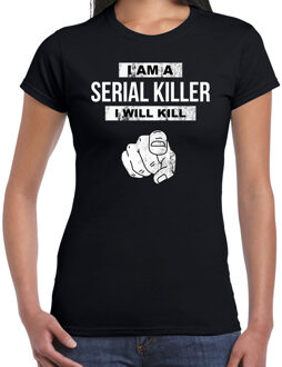 Bellatio Decorations Serial killer horror shirt zwart voor dames - verkleed t-shirt 2XL