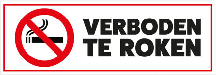 Bellatio Decorations Set van 15x stuks sticker verboden te roken 6.5 x 19.6 cm rechthoek