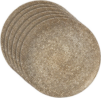 Bellatio Decorations Set van 6x stuks inge christmas kaarsbord - goud - kunststof - 33 cm - onderbord - kaarsen plateau