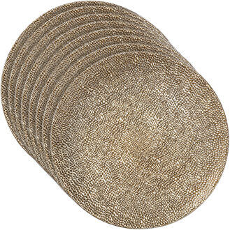 Bellatio Decorations Set van 8x stuks inge christmas kaarsbord - goud - kunststof - 33 cm - onderbord - kaarsen plateau