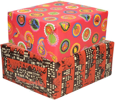 Bellatio Decorations Setje van 6x rollen Sinterklaas inpakpapier/cadeaupapier 2,5 x 0,7 meter 2 soorten prints - Cadeaupapier