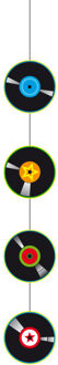 Bellatio Decorations Seventies eighties disco thema hangende slinger - LP - 1 meter - karton
