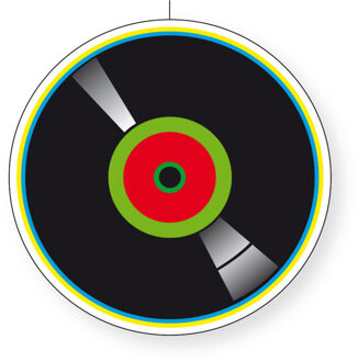 Bellatio Decorations Seventies/eighties muziek decoratie- disco thema - lp/vinylplaat - D28 cm - karton