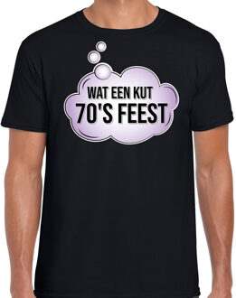 Bellatio Decorations Seventies party / wat een kut 70s feest shirt zwart voor heren
