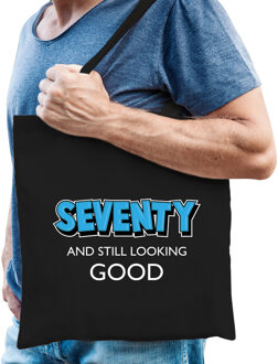 Bellatio Decorations Seventy and still looking good verjaardag cadeau tas zwart voor heren - Verjaardag / cadeau tas
