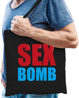 Bellatio Decorations Sex bomb cadeau tas zwart voor heren cadeau katoenen tas zwart voor heren - kado tas / tasje / shopper