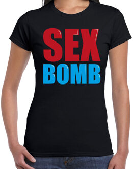 Bellatio Decorations Sex bomb fun tekst t-shirt zwart dames
