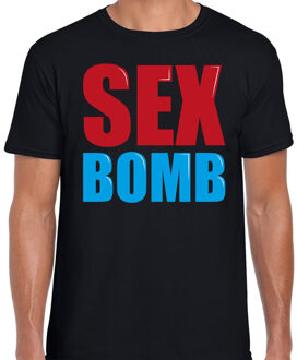 Bellatio Decorations Sex bomb fun tekst t-shirt zwart heren