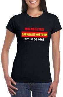 Bellatio Decorations Sexy carnavalskostuum zit in de was dames t-shirt zwart XS