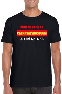 Bellatio Decorations Sexy carnavalskostuum zit in de was heren t-shirt zwart 2XL