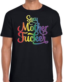 Bellatio Decorations Sexy mother fucker gaypride shirt zwart voor heren 2XL