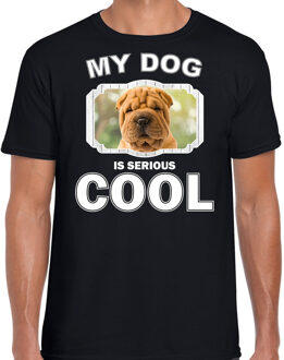 Bellatio Decorations Shar pei honden t-shirt my dog is serious cool zwart - heren - Shar peis liefhebber cadeau shirt 2XL