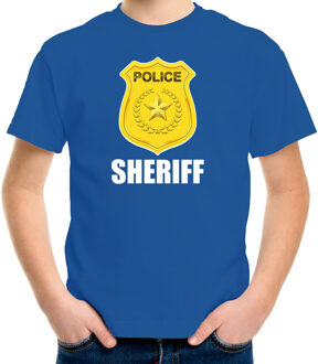 Bellatio Decorations Sheriff police / politie embleem t-shirt blauw voor kinderen