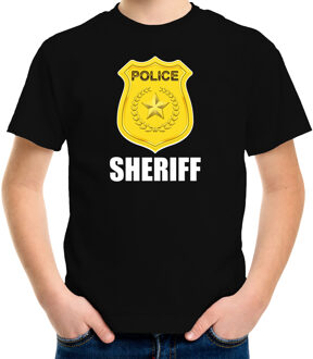 Bellatio Decorations Sheriff police / politie embleem t-shirt zwart voor kinderen