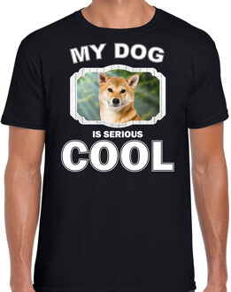 Bellatio Decorations Shiba inu honden t-shirt my dog is serious cool zwart - heren - Shiba inu liefhebber cadeau shirt 2XL