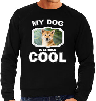 Bellatio Decorations Shiba inu honden trui / sweater my dog is serious cool zwart - heren - Shiba inu liefhebber cadeau sweaters 2XL