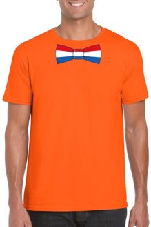 Bellatio Decorations Shirt met Nederland strikje oranje heren 2XL - Feestshirts