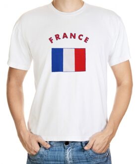 Bellatio Decorations Shirts met vlag van Frankrijk Wit