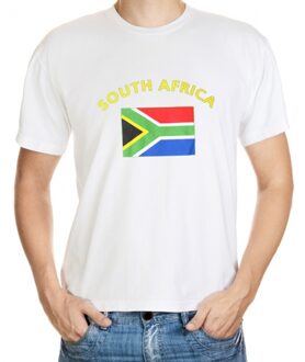Bellatio Decorations Shirts met vlag van Zuid-Afrika Wit