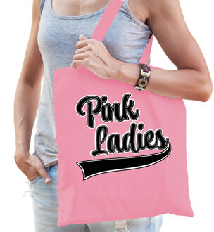 Bellatio Decorations Shopper/tas Grease Pink Ladies - 42 x 38 cm - roze - Feest Boodschappentassen