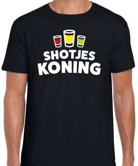 Bellatio Decorations Shotjes Koning drank fun t-shirt zwart voor heren 2XL