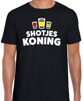 Bellatio Decorations Shotjes Koning drank fun t-shirt zwart voor heren