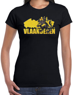 Bellatio Decorations Silhouet van Vlaanderen t-shirt voor dames - zwart - Vlaamse shirtjes / outfit 2XL