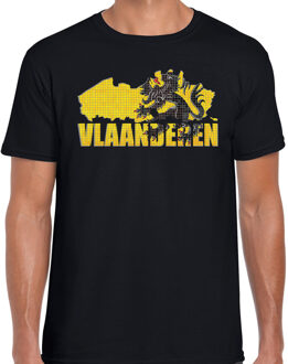 Bellatio Decorations Silhouet van Vlaanderen t-shirt zwart voor heren 2XL