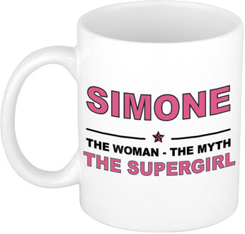 Bellatio Decorations Simone The woman, The myth the supergirl pensioen cadeau mok/beker 300 ml