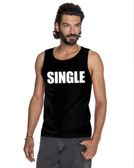 Bellatio Decorations Single tekst singlet shirt/ tanktop zwart heren