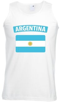 Bellatio Decorations Singlet shirt/ tanktop Argentijnse vlag wit heren L