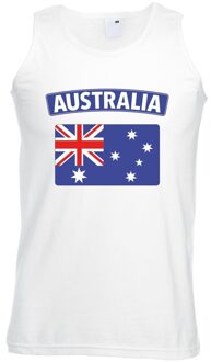 Bellatio Decorations Singlet shirt/ tanktop Australische vlag wit heren 2XL