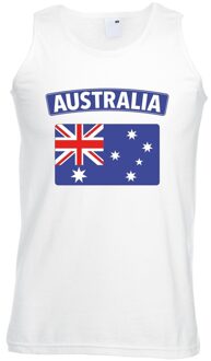 Bellatio Decorations Singlet shirt/ tanktop Australische vlag wit heren