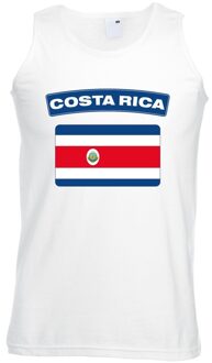 Bellatio Decorations Singlet shirt/ tanktop Costa Ricaanse vlag wit heren L