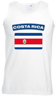 Bellatio Decorations Singlet shirt/ tanktop Costa Ricaanse vlag wit heren