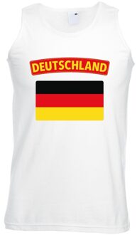 Bellatio Decorations Singlet shirt/ tanktop Duitse vlag wit heren